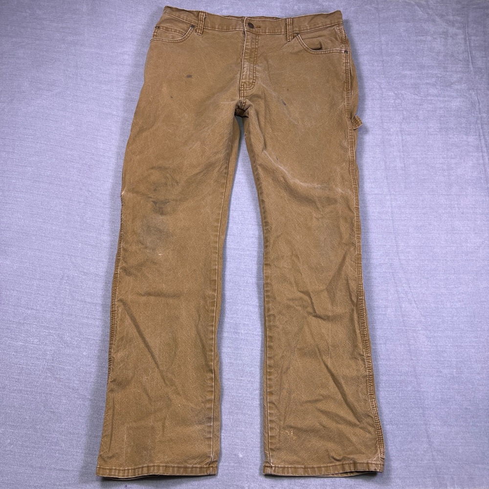 Genuine Dickies Carpenter Straight Leg Mid Rise Utility Pants Mens 36x34 Brown